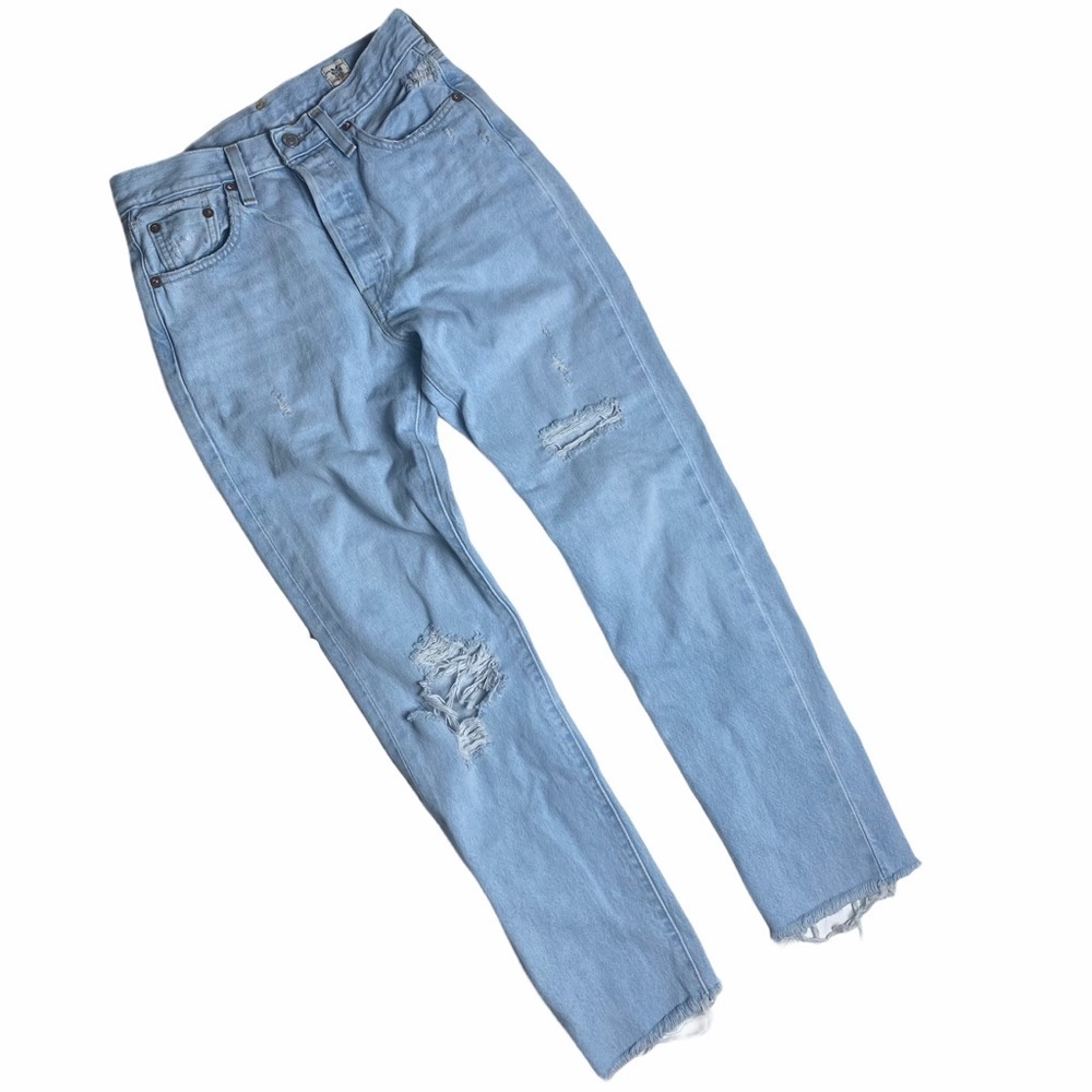 Levi’s 501 S Jean White Oak Cone light wash Denim jeans destroyed